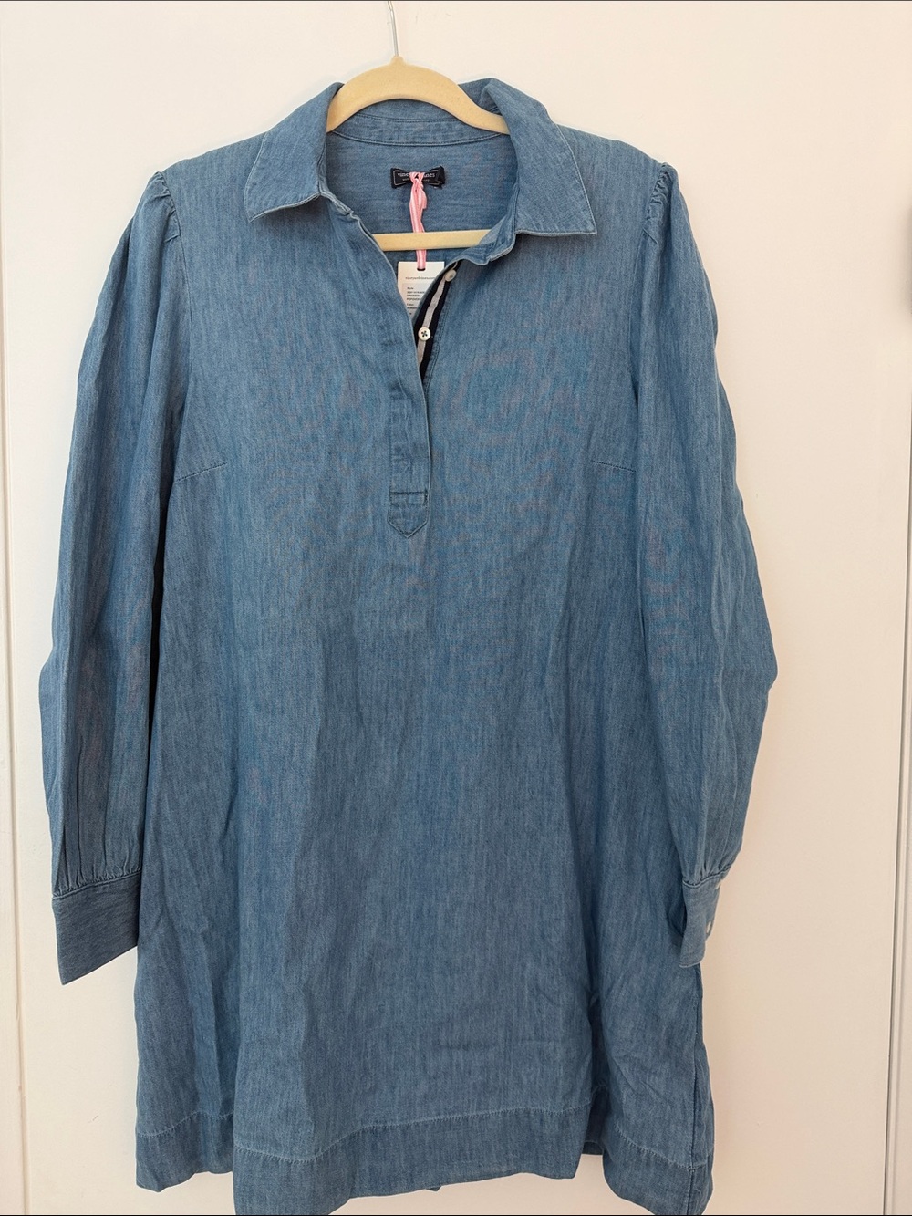 Vineyard Vines Light Denim Chambray Long Sleeve Shift Dress